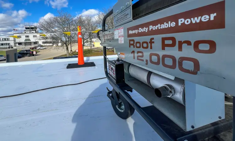 Commercial roof repair, generator power