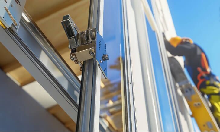 A window install service on a residential home